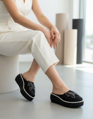 NEW LAUNCH CAPTOES WEDGES MULES WITH BOW