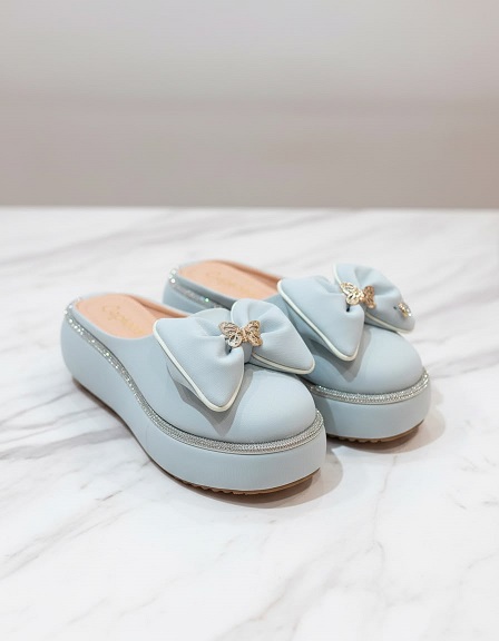 NEW LAUNCH CAPTOES WEDGES MULES WITH BOW - Image 2